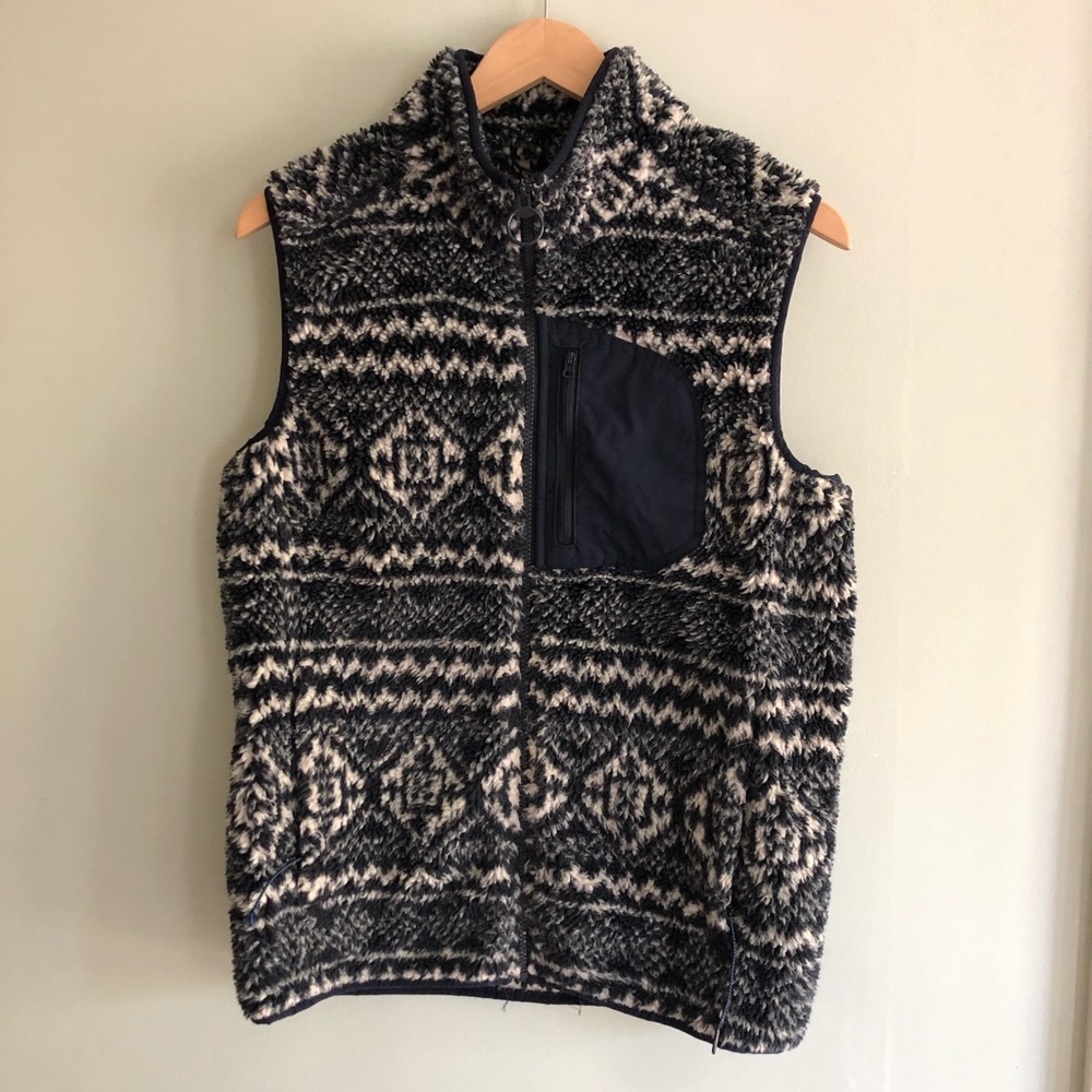 Men’s Land’s End Navy and White Vest size small